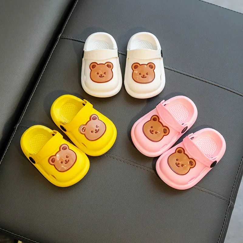 Cartoon Bear Kids Slippers for Boys Summer Beach Indoor Slippers Cute Girl Shoes Home Soft Non-Slip Baby Children Slippers