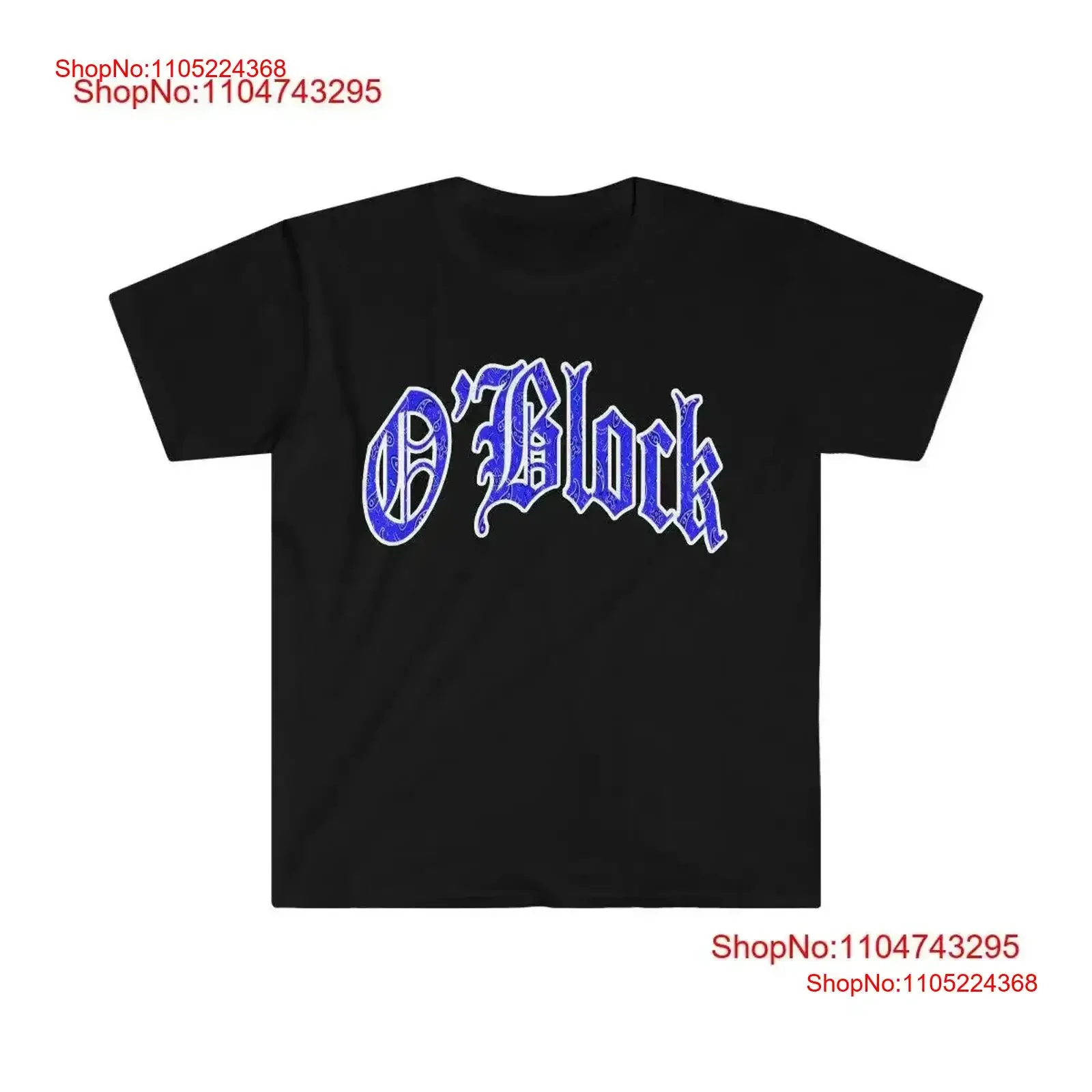 O Block Blue Bandana T Shirt Rap Rapper Drill Hiphop Gang Gangsta Chicago Chiraq vintage Washed Versatile Stylish fashion