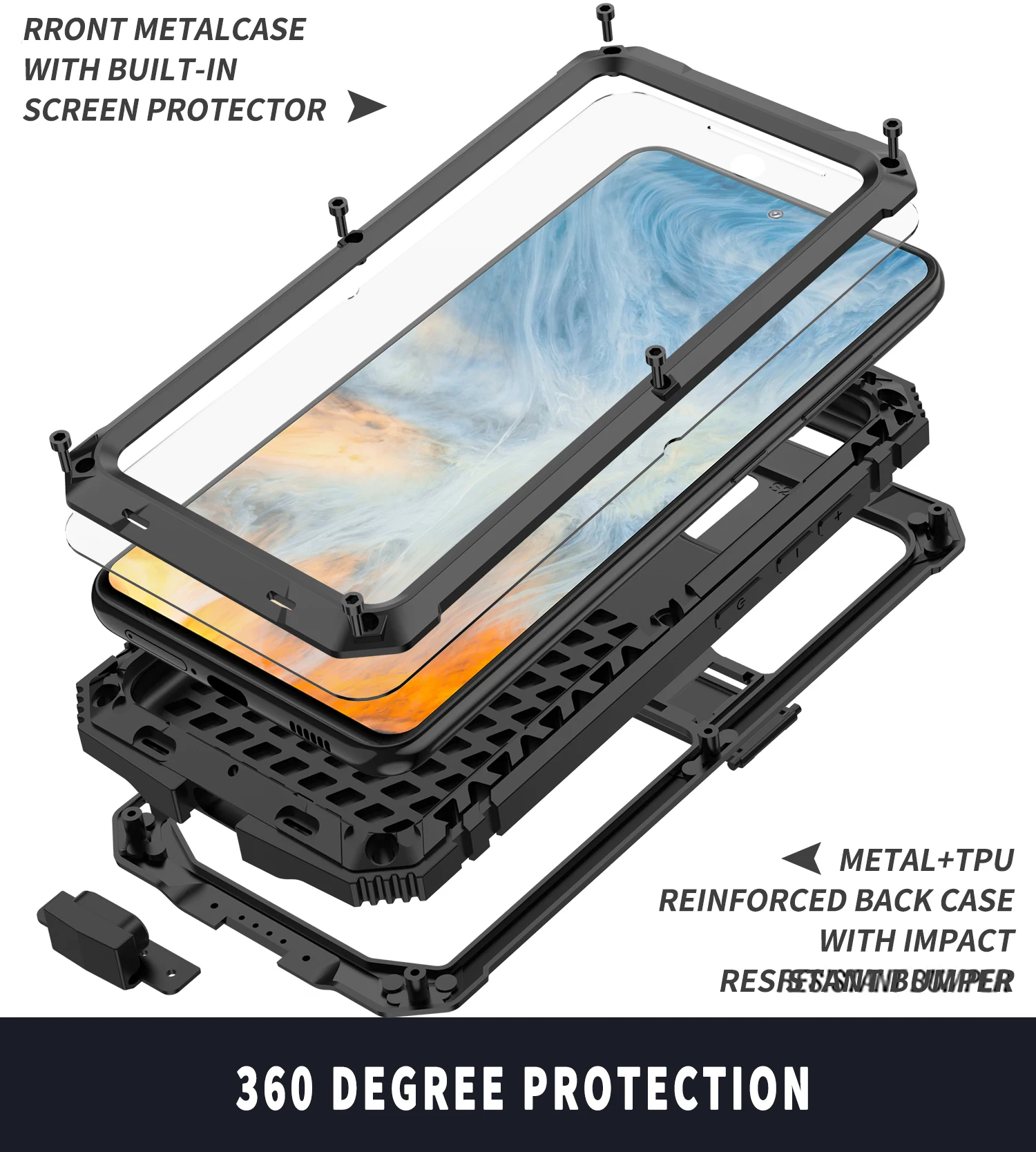 

New 360Full Metal Protect Tank Case For Samsung Galaxy S21 FE S21FE 5G Armor Heavy Duty Shockproof Silicone Funda Cover