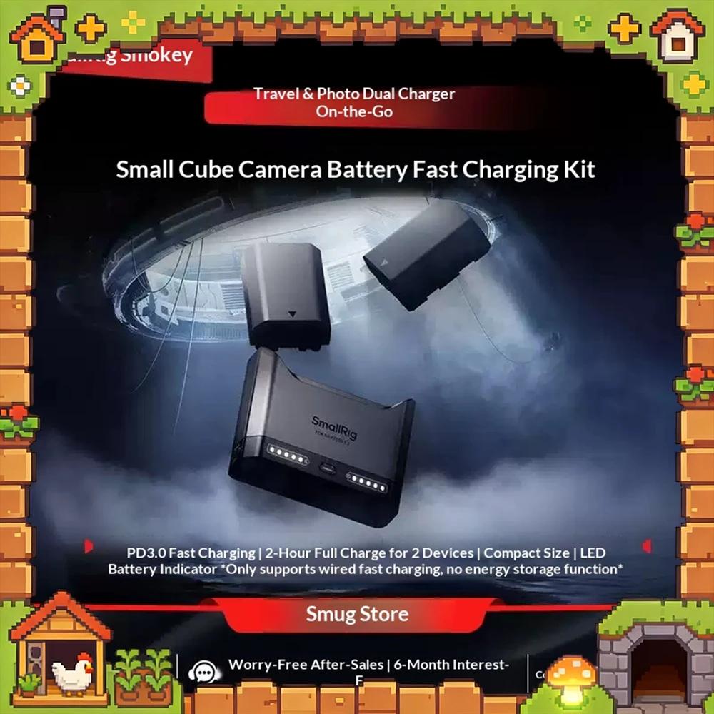 SmallRig Dual Battery Camera Charger For Sony NP-FZ100 NP-FW50 Canon LP-E6P Nikon EN-EL15c Panasonic DMW-BLK22
