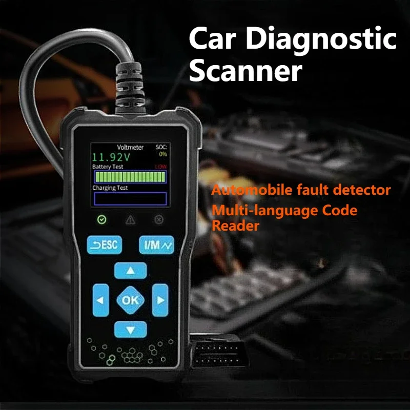 

Car Scanner Diagnostic Tool Code Reader Car Voltage Tester Engine Fault Code Scanner Charging Tester Diagnostic Instrument Tool
