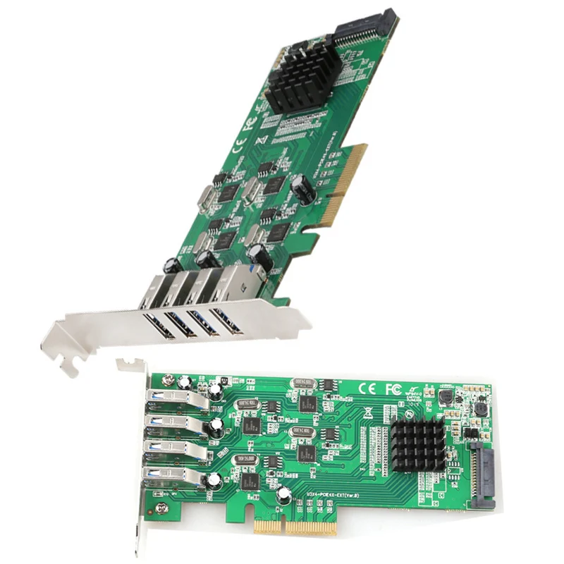 PCIE zu 4-Port USB-Adapter Kartenspiel PCIE-Karten-Controller Extender PCIE-Konverter Erweiterungs karte Riser-Karte PCI Express USB-Hub