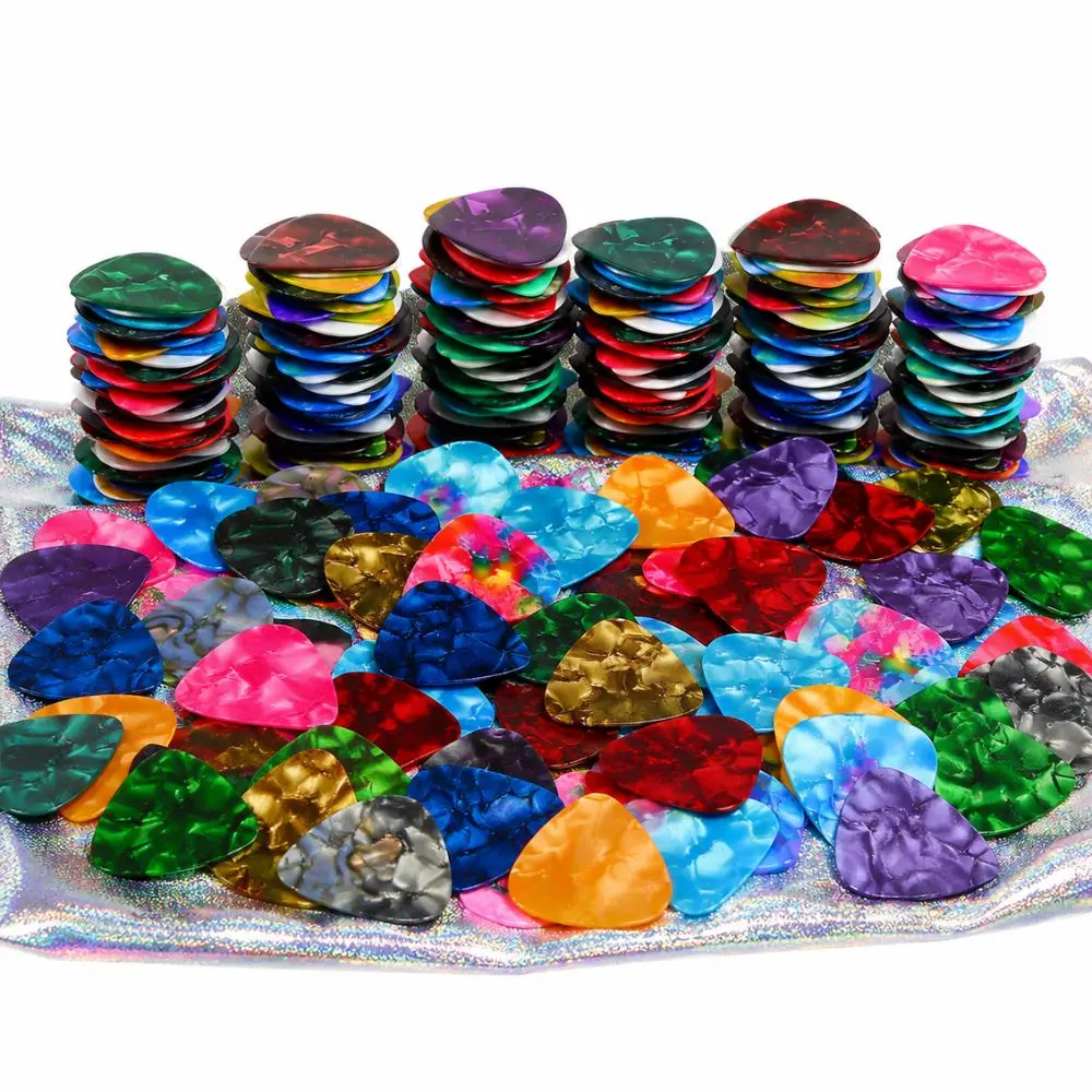 36pcs Multicolor Celluloid Guitar Picks Lightweight Smooth Plectrum for Bass Ukulele Playing YMY