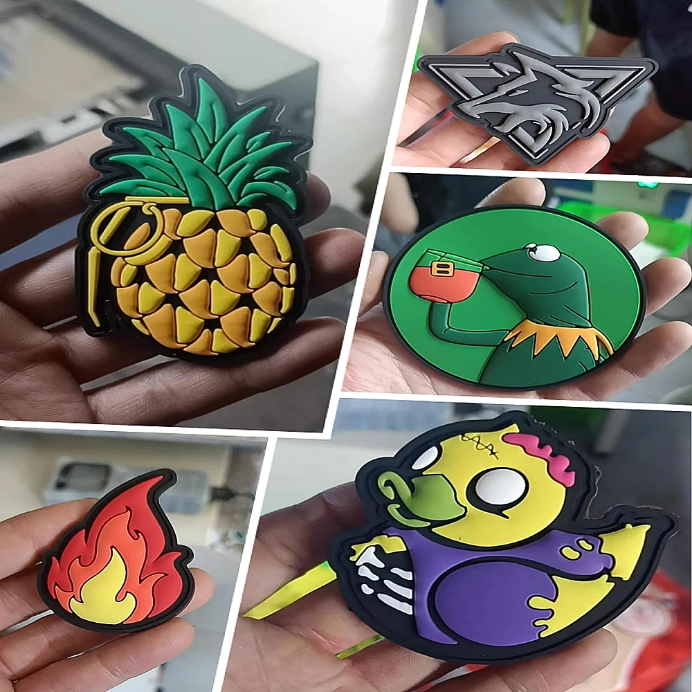 Pineapple Grenade Wolf Morale Tactical Patch Military Emblem Fire Skeleton Duck PVC Badge Hook&Loop Patches Backpack Sticker