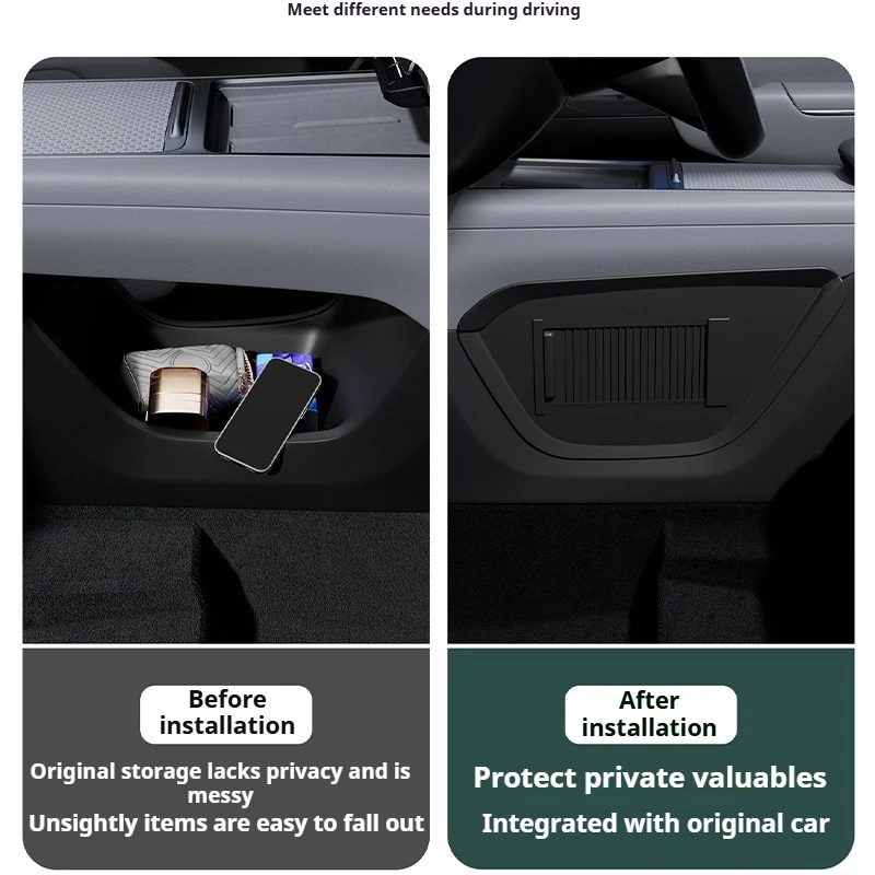 For ZEEKR 7X Car Central Control Lower Privacy Partition Snap-on Armrest Storage Box Partition Center Decorative Cover Accessory
