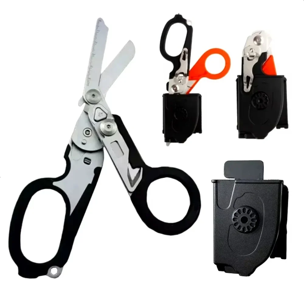 Multifunction Scissors Raptors First Aid Expert Tactical Folding Scissor Ring Cutter Outdoor Survival Tool Combination Gadget