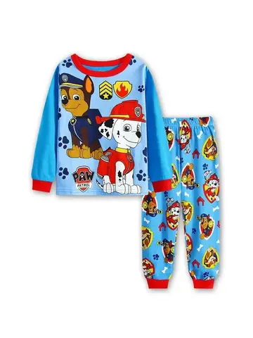Original Paw Patrol Pajamas Set Thin Long Sleeved Mashall Chase Rubble Patrulla Children Clothes Kids Sleepwear Spring Nightwear