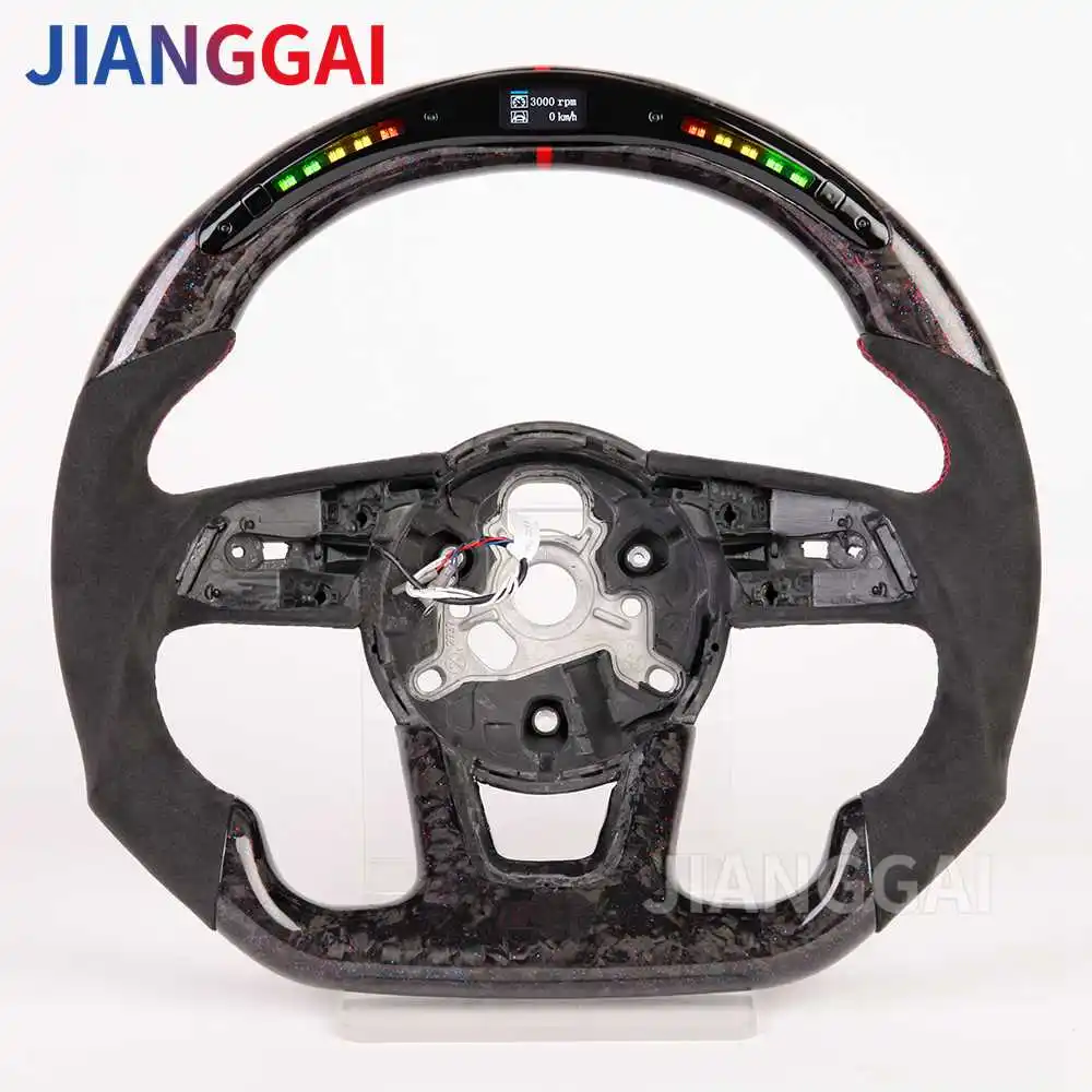 

LED Steering Wheel Carbon Fiber For Audi RS3 RS4 RS5 S3 S4 S5 2016-2020 2021 Models 100% Forged Carbon Fiber LED Steering Wheel