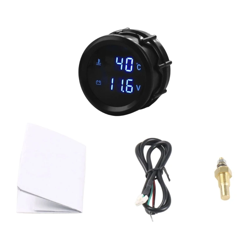 M76E 2 Zoll Digitalanzeige Wassertemperatursensor Messgerät für 12V 24V Gleichstrom – Detail 1
