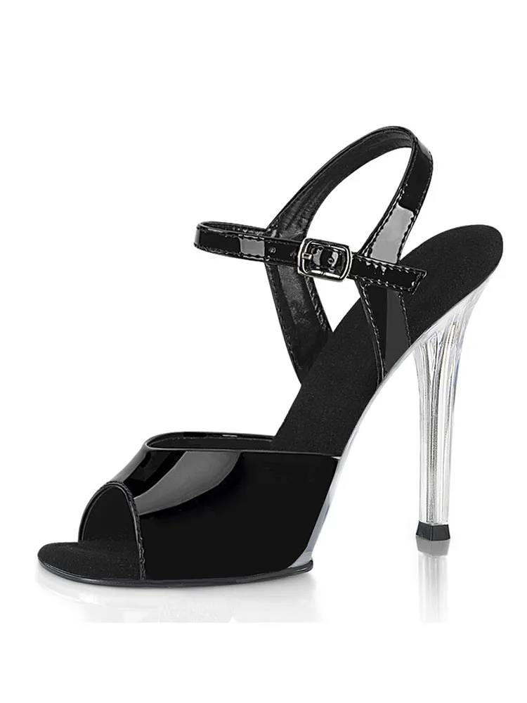 Gothic Bride Open Toe Peep Toe Dress Thin Heels 12cm Exotic Catwalk Sandals for Fitness Bikini Models Stripper Competition