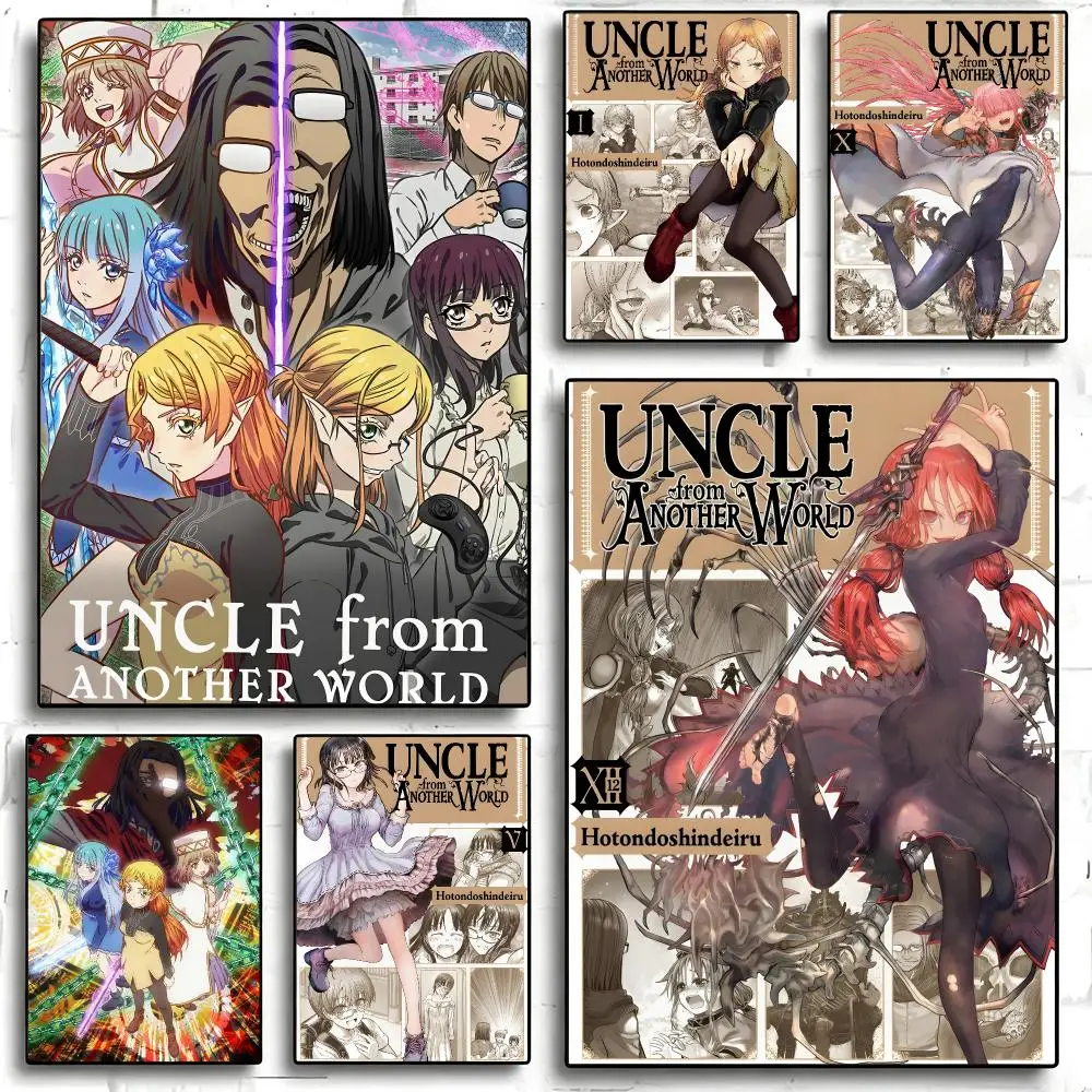 anime Uncle from Another World Poster Poster Waterproof HD Unframed Self‑Stick Decor Wall Art for Home Room Decoration Gift