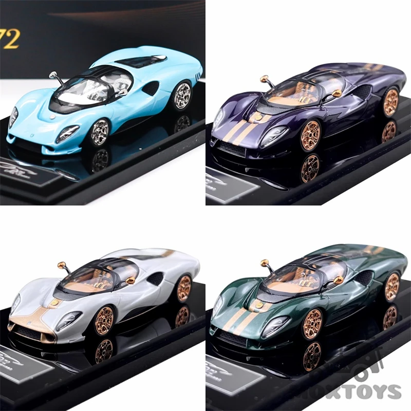 

Mirage 1:64 De Tomaso P72 WHITE GOLD / purple gold / blue / dark metallic green Limited799 Коллекционная модель автомобиля из литого металла