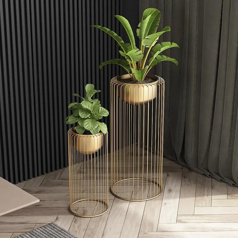 

A Nordic Minimalist Wrought Iron Floor-to-ceiling Living Room Flower Pot Plant Stand Green Radish Shelf Creative Balcony