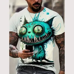 Funny 3D Animal Printed T Shirt For Men Street Trend Harajuku Clothing Casual O-neck Short Sleeve Fashion Breathable Summer Tops