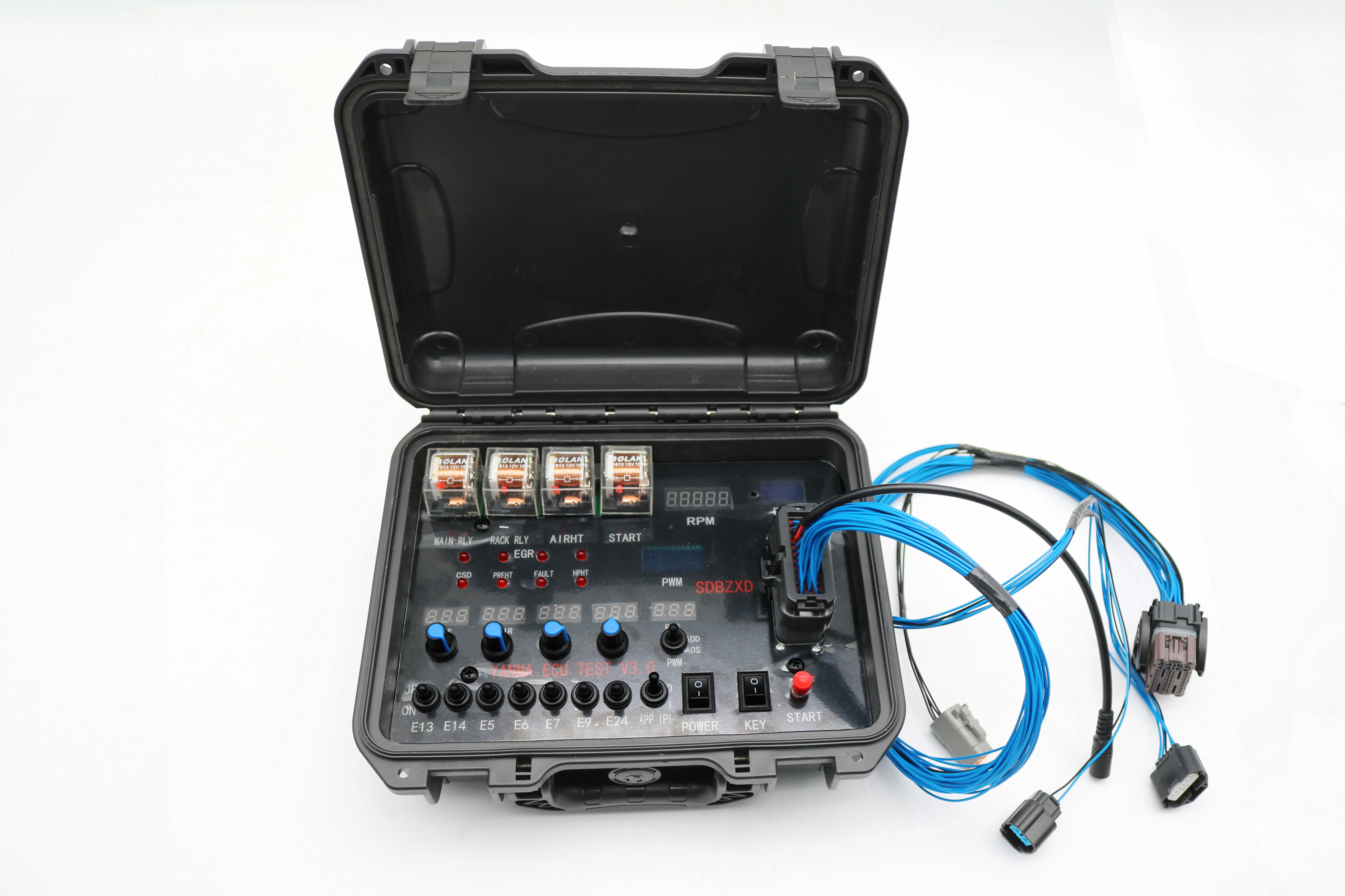 Yanmar ECU tests throttle speed and fuel injection tool assists excavator engine start