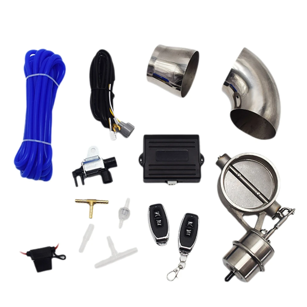 

Universal Exhaust Cutout Vacuum Pump Vacuum Valve Control Unit+Exhaust Vacuum Solenoid Valve with Remote Control 76MM