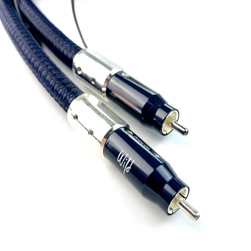 Wild Silver-plated RCA to XLR Interconnect HIFI Audio Cable with Carbon Fiber 72V Battery for Amplifier CD Player