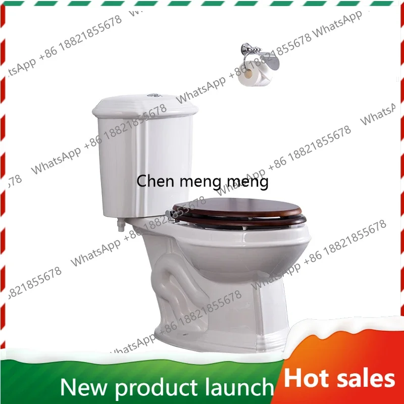 A17  Butterfly pottery bathroom split toilet classic solid wood classic shape American style siphon pit distance 305 mm