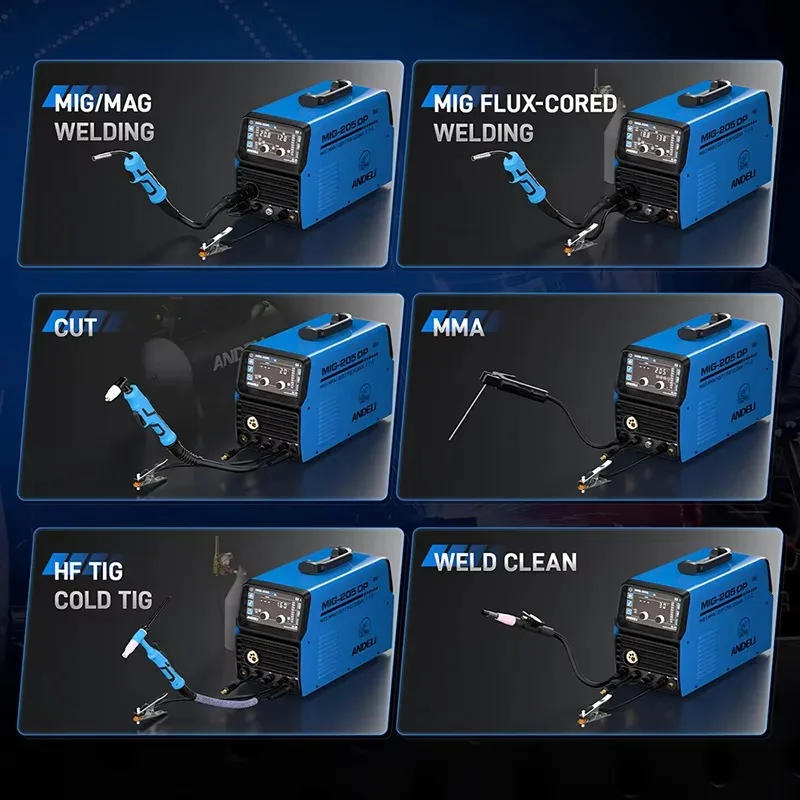 

Новинка 2026 года: Сварочный аппарат MIG-205DP 10-в-1 (MIG, TIG, CUT, MMA и Flux Clean) 110В/220В