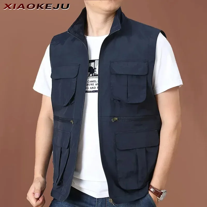 

Free Denim Clothing MAN Men's Work VEST Vests Sleeveless Jacket Camping Windbreaker Fishing Waterproof Shipping Workwear Summer