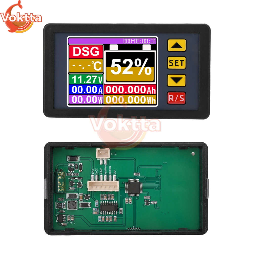 DC 7-200V 9-in-1 Multi-functional Tester Digital Display Power Supply Voltmeter Ammeter Battery Capacity Tester Coulomb Meter