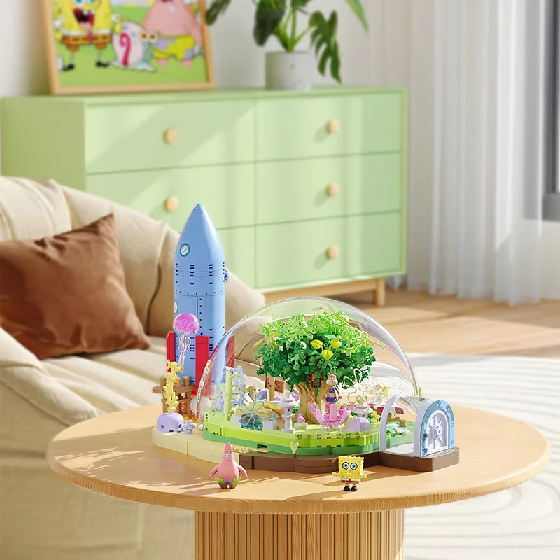 منطقة سبونجبوب ساندي الخدين قبة شجرة البيت اللبنات التجمع أطقم منمذجة لتقوم بها بنفسك ألعاب تعليمية للأطفال هدية الكريسماس #1