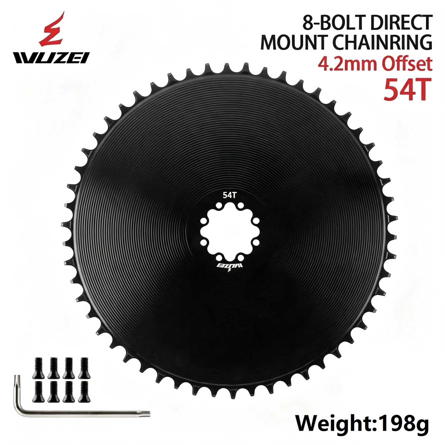WUZEI Rennrad 8-Loch-Kettenblatt für SRAM AXS Force Red Flattop Kette 40T-58T 4,2mm Offset Fahrrad-Kettenblatt mit schmaler-breiter Krone – Detail 22