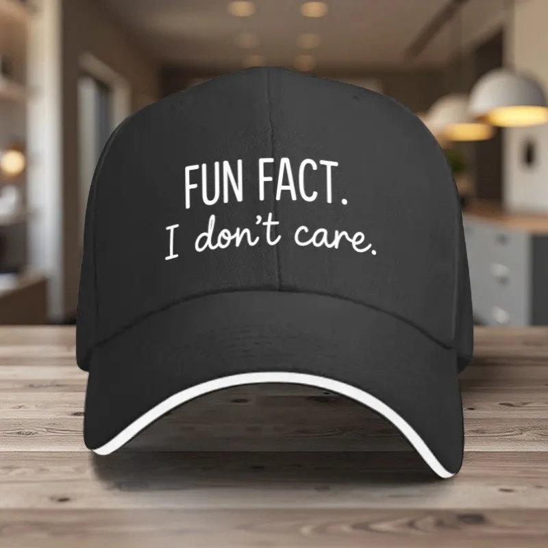 Funny Sarcastic Statement Baseball Cap I Don't Care Graphic Adjustable Outdoor Hat Unisex Polyester