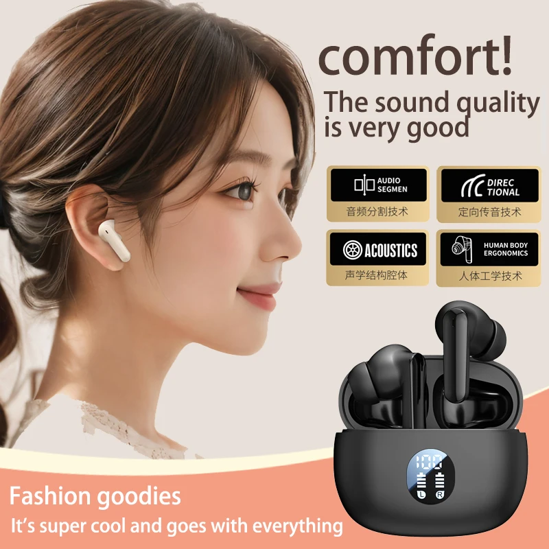 Wireless Bluetooth earphones in ear running specific earbuds physical noise reduction high power high-quality audio headphones