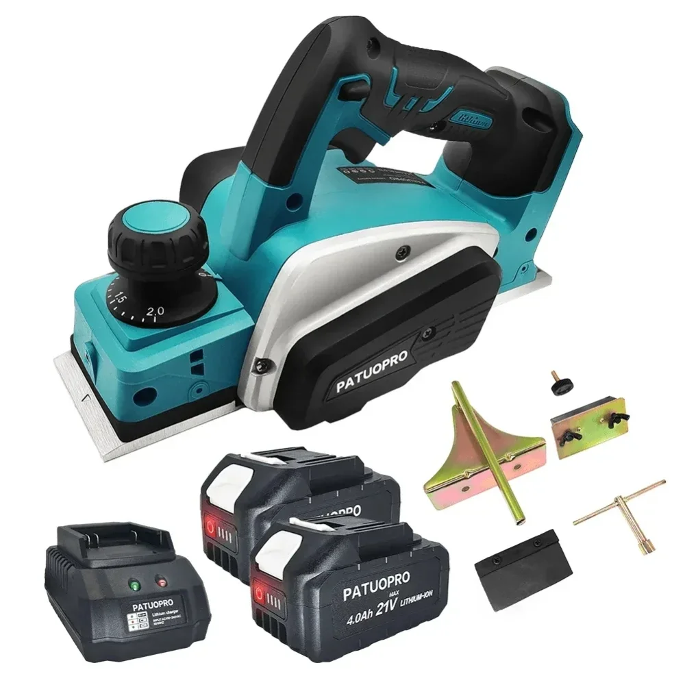 Plaina Elétrica Portátil sem Fio 82 mm 15000rpm Recarregável Elétrica Corte de Madeira Ferramenta de Móveis Faça Você Mesmo para Makita Bateria de 18v