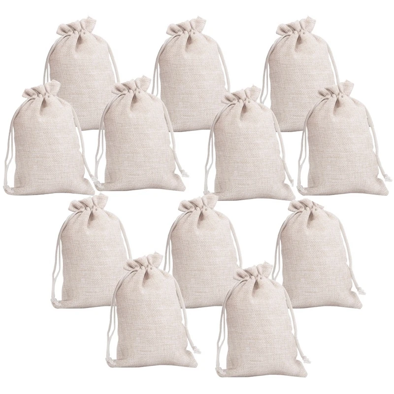 12Pcs Small Cotton Drawstring Bags Reusable Muslin Cloth Gift Candy Favor Bag Jewelry Pouches For Wedding DIY Craft Soaps Herbs