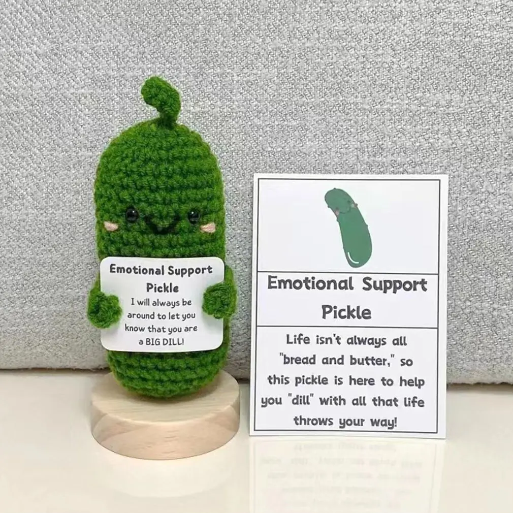 Vegetales positivos para decoración de habitación del hogar, Mini adorno de felpa hecho a mano, muñeca de hilo de lana de tejer, regalos de cumpleaños, decoraciones para habitación
