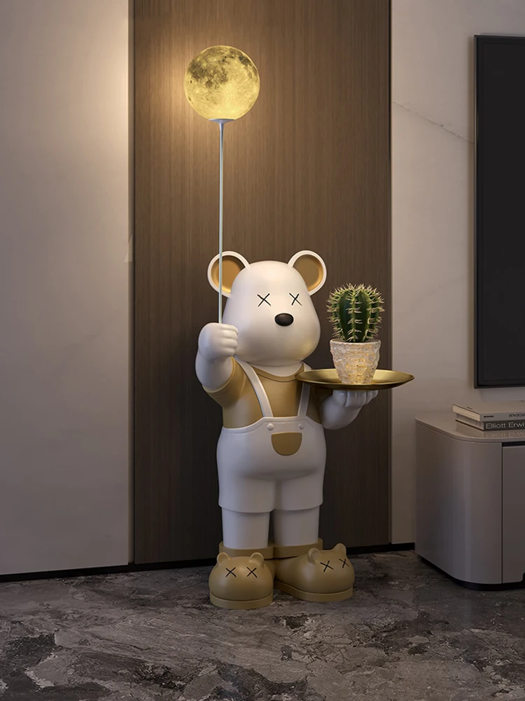 110cm Home Decor,Bear Statue,Floor Decoration,Luxury Living Room,TV Cabinet,Sofa,Moon Lamp Large Ornament,Sculpture Customized