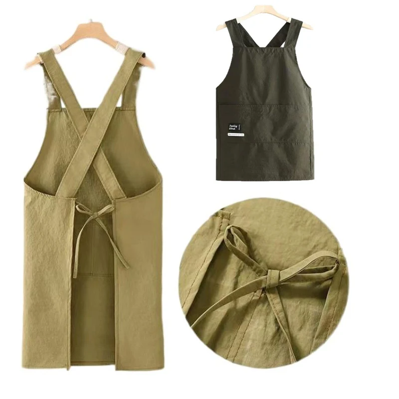 Polyester Apron Cooking Kitchen Aprons Breathable Wear Resistant Adult Waist Apron Anti Fouling Soft Restaurant Work Clothe Home