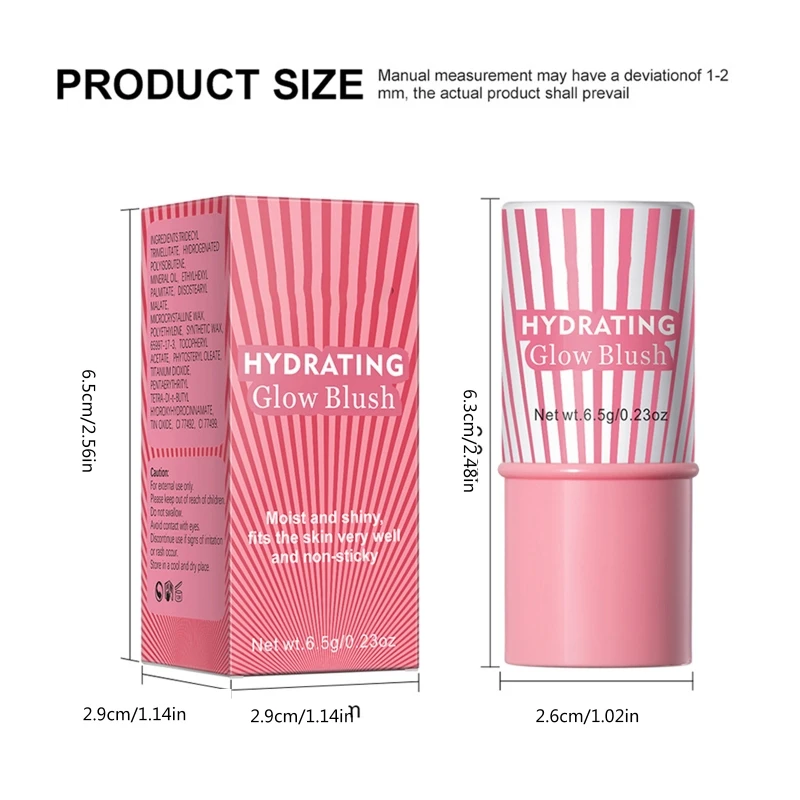 Hydrating Glow Cheek Moisturized Lightweight and Convenient Face Makeup Cool Texture for Woman Girl