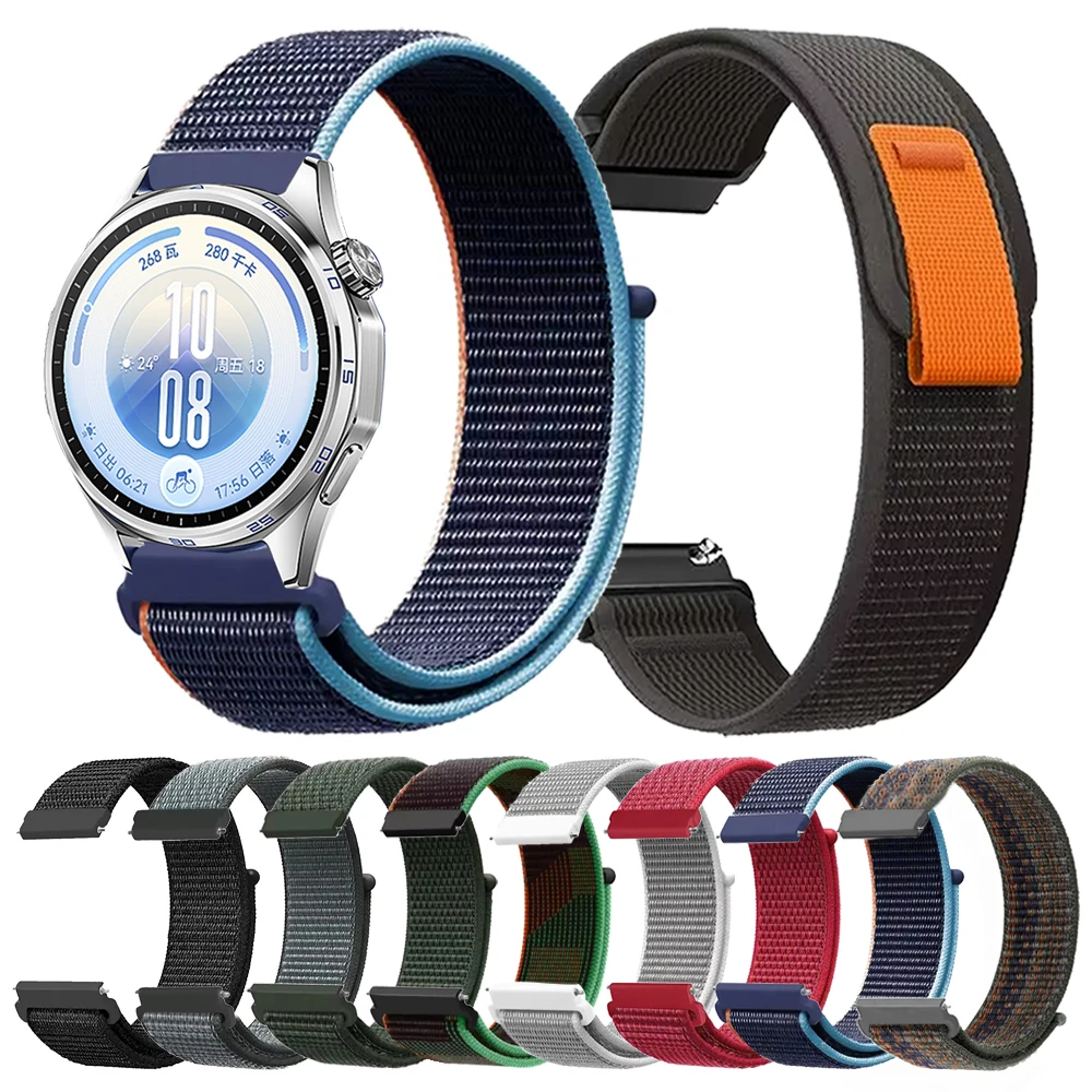 20mm 22mm Nylon Loop Strap For HUAWEI GT 7 Pro GT7 GT6 GT5 4 3/WATCH 5 4 3 Replace Watch Band For AMAZFIT BIP Max GTR 4 Bracelet