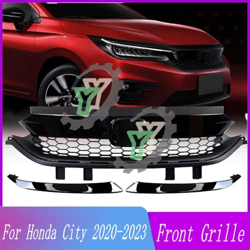 

Front Bumper Grille Centre Panel Styling Upper Racing Grill For Honda City RS Style 2020 2021 2022 Car Accessories