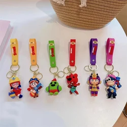 6pcs Wilderness Chaos Anime General Cartoon Keychain Cute Creative Keychain Backpack Pendant Doll Car Pendant