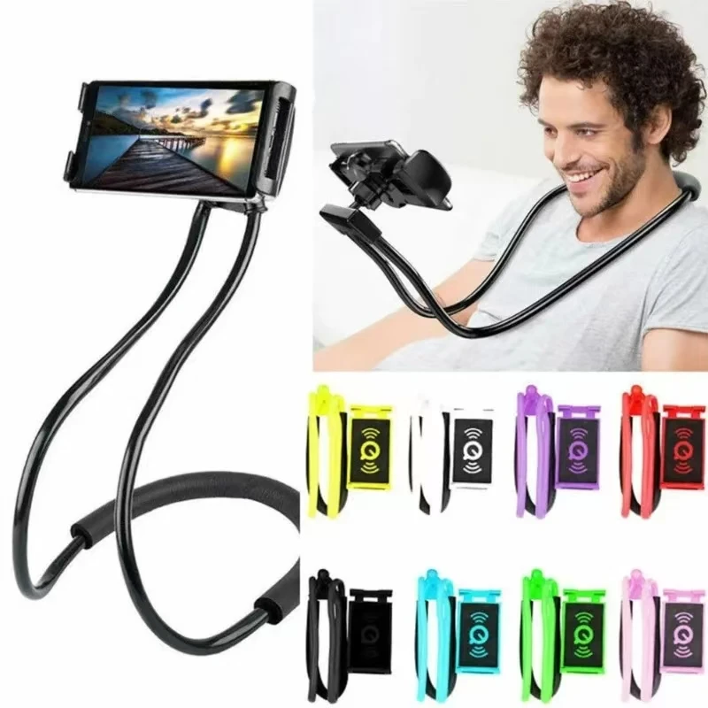 

1PC Universal 360 Degree Rotating Phone Kickstand Desktop Live Streaming Tablet Bracket Lazy Collar Stand Neck Hanging Holder