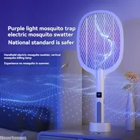 Electric Fly Swatter Insect Killer 4000V Type-C Rechargeable Detachable Handheld Automatic Tapping Mode Indoor and Outdoor