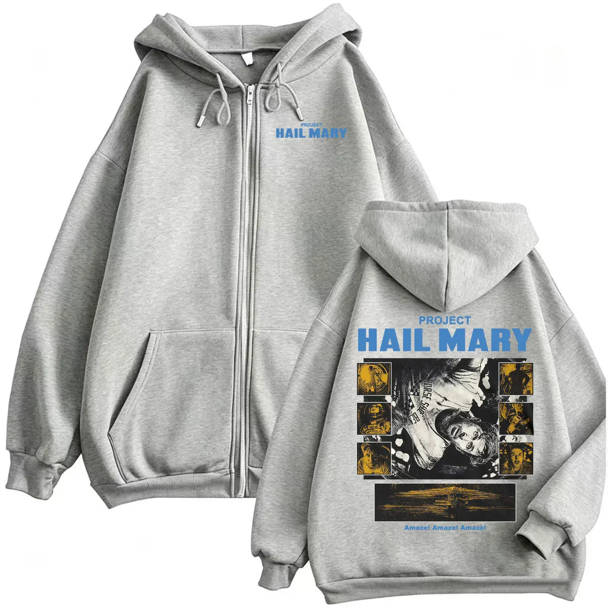Project Hail Mary Zipper Hoodies Ryan Gosling 2026 Filmklassiker Sweatshirt Jacke Mäntel Herren Damen Harajuku Gothic Zip Up Hoodie – Detail 6