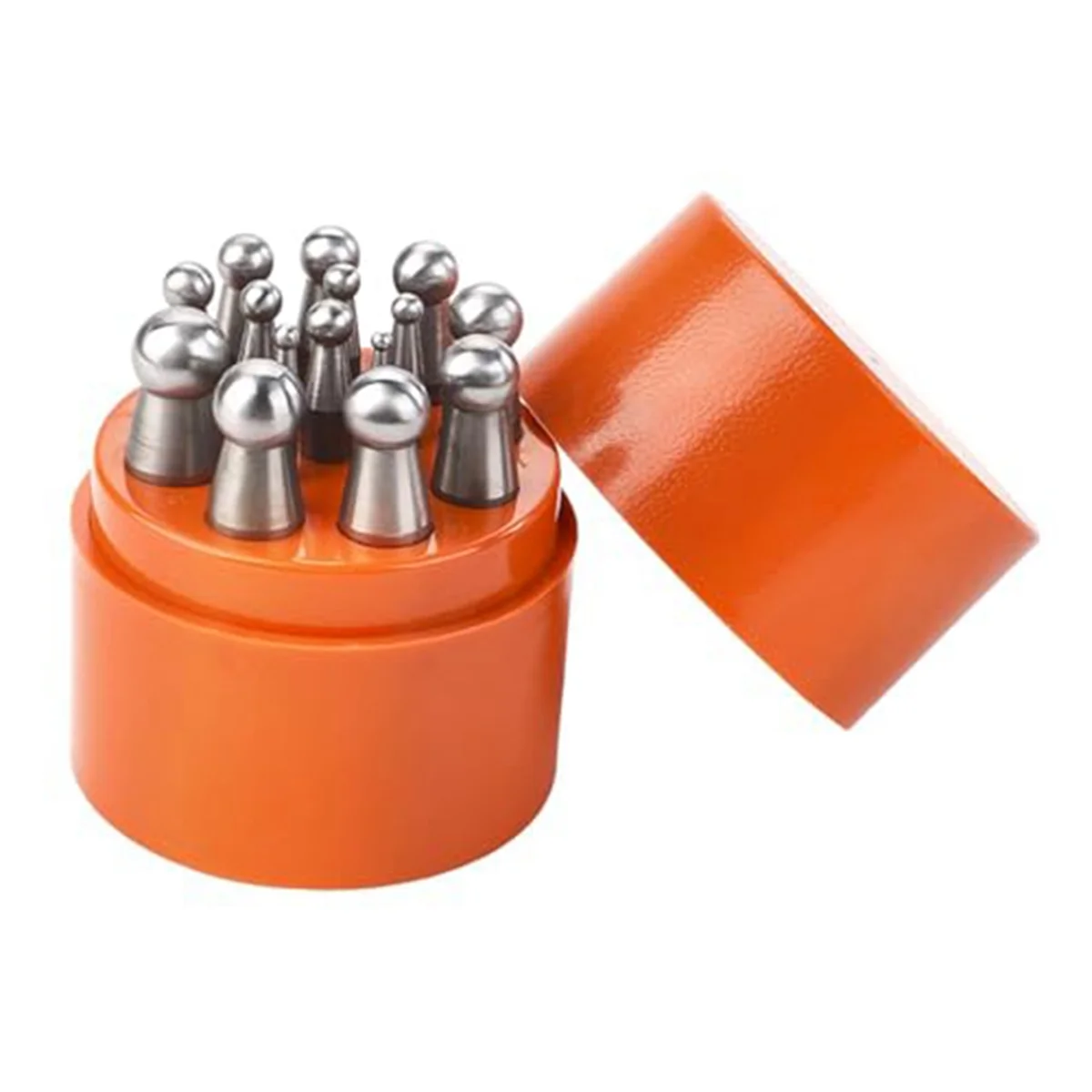 

ABXK Doming Block Punch Set, Dapping Punches Processing Crafting Metal Forming Tools Stamping Tools for Shaping Beads 15PCS