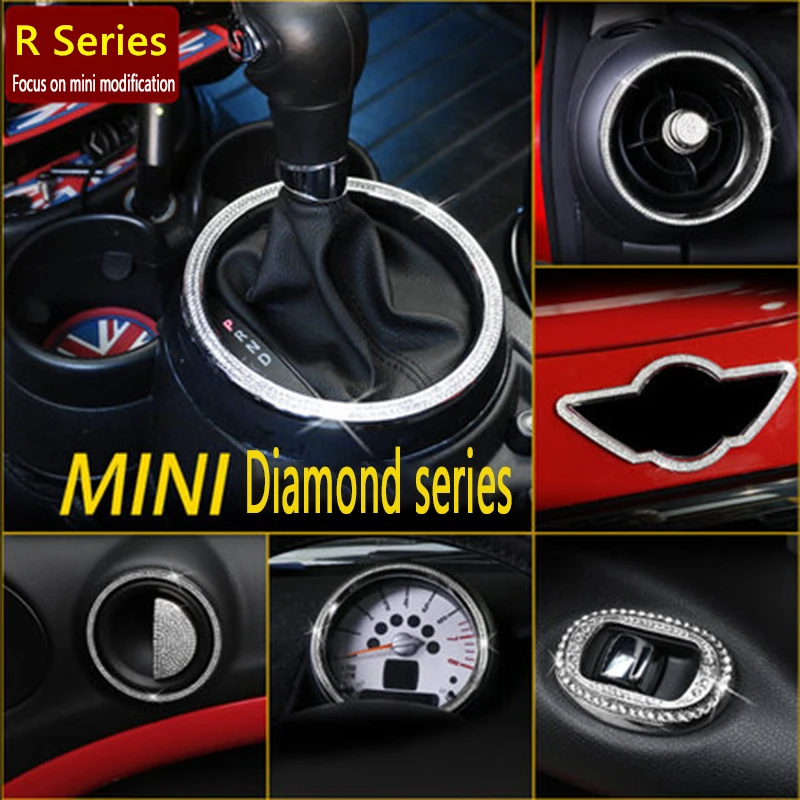 

For MINI R55 R56 Diamond Rhineston Decoration Interior Sticker/Frame/Trim R60 Steering Wheel Center Console Dashboard Air Outlet