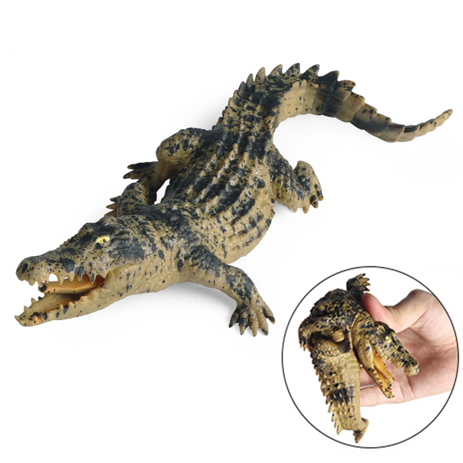 Crocodile Toy Alligator Toy Figure Kids Crocodile Animal Figurine Statue Figure Comfortable To Hold Washable Realistic Reptile