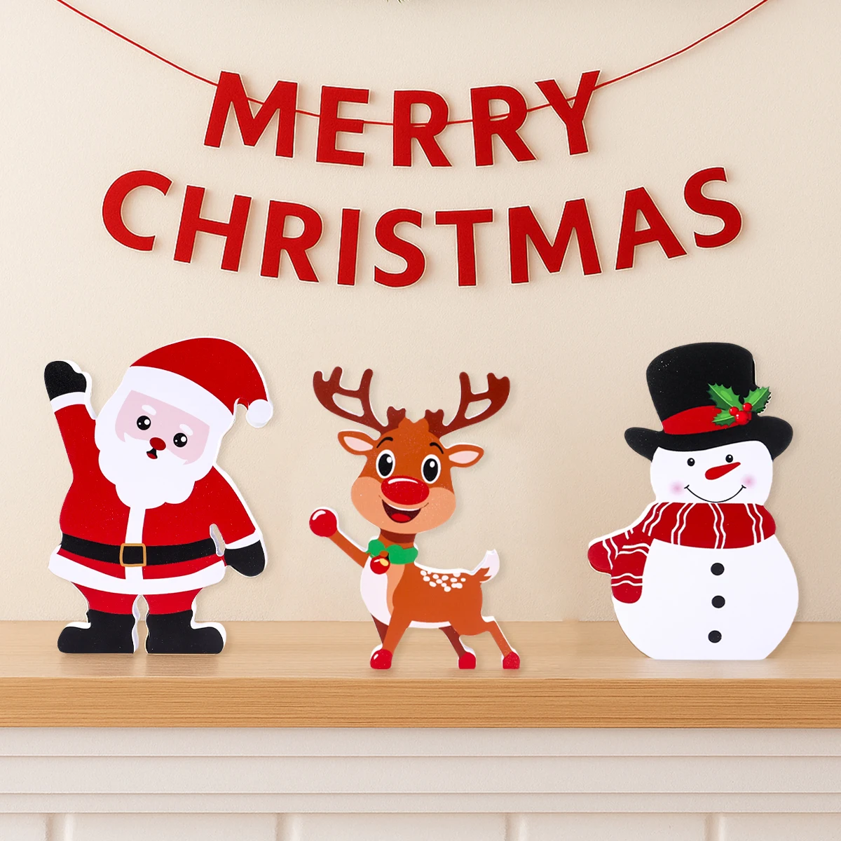 

3Pcs PVC Christmas Ornaments Santa Claus Snowman Penguin Reindeer Ornament Christmas Decoration 2025 for Home New Year Gifts