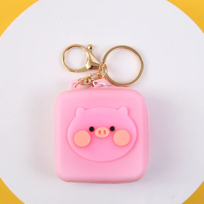 Portefeuille en Silicone pour pièces de monnaie, dessin animé, Mini sac pour écouteurs, pour femmes et filles, kawaii, étui pour écouteurs, cadeaux