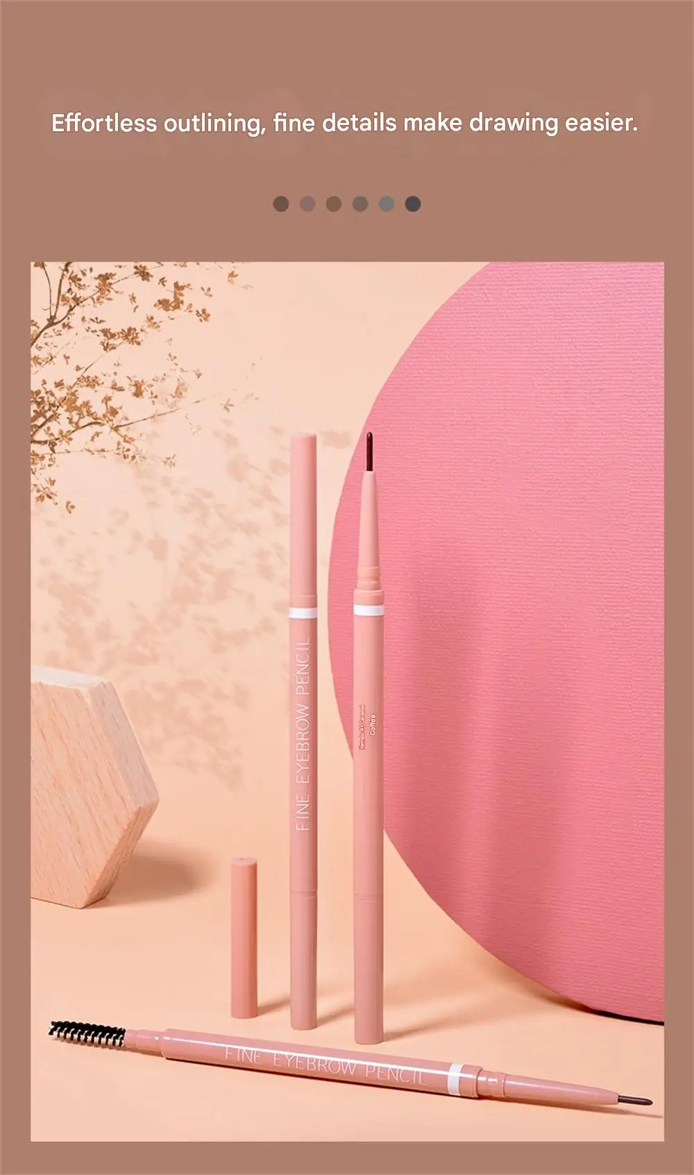 1,5 mm extrem feiner Augenbrauenstift, wasserfest, langlebig, schweißfest, automatisch drehbar, mit Pinsel, natürliches koreanisches Augenbrauen-Make-up, 1/3 Stück – Detail 7