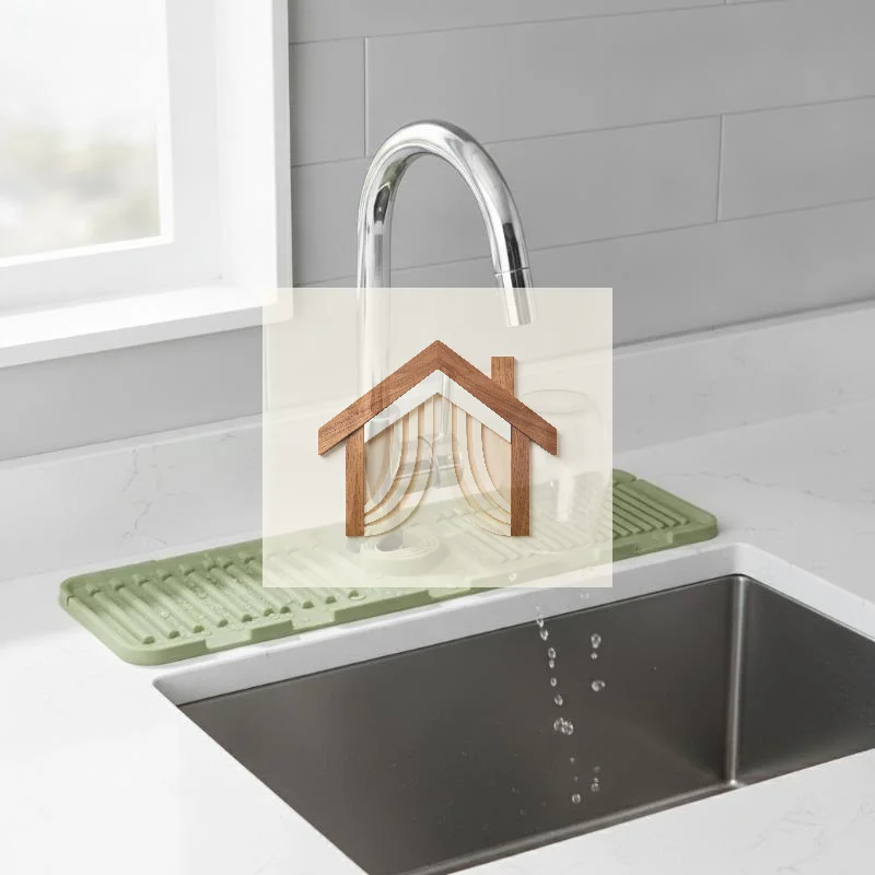 Faucet Splash Protection Pad Quick Dry Non Slip 1/2Pcs Absorbent Drain Mat for Bathroom Kitchen Sink Countertop