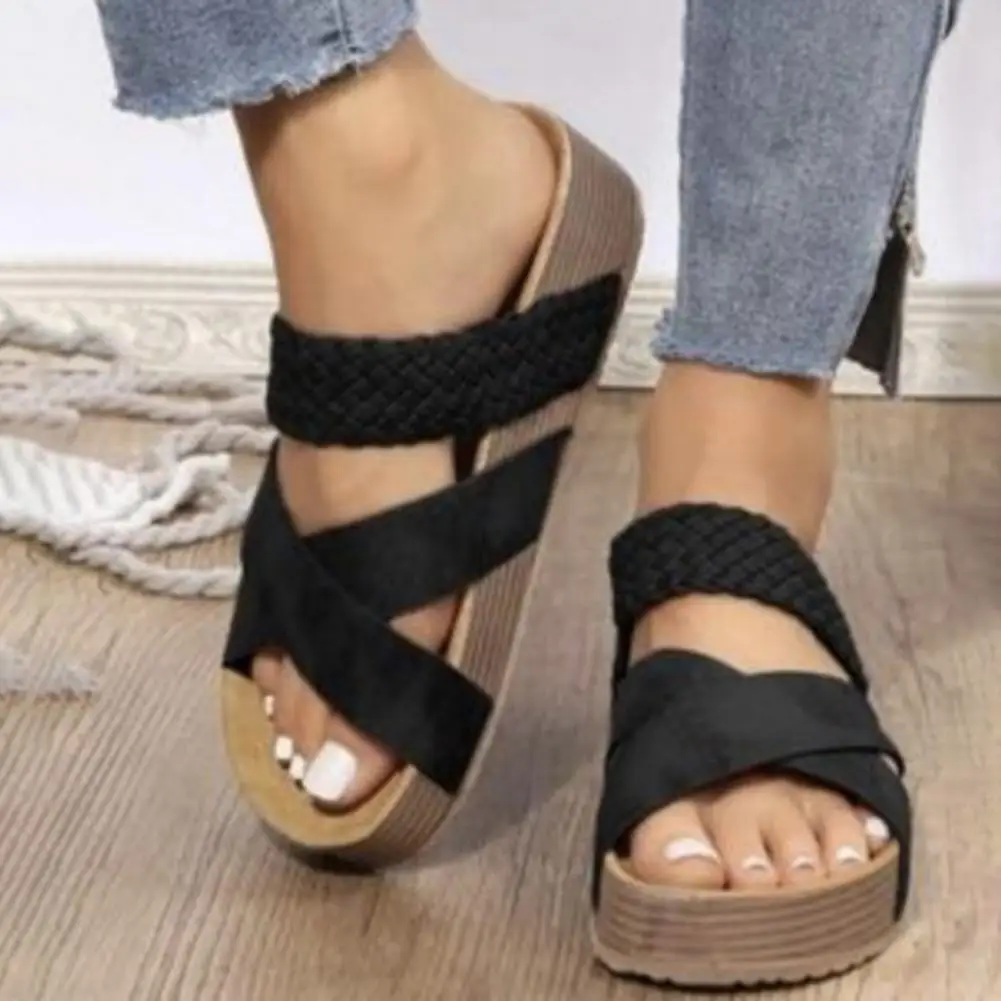 

Ladies Shoes 2024 Summer Cross Strap Women's Sandals High Quality Women Sandals Casual Flat Slippers Zapatos De Mujer