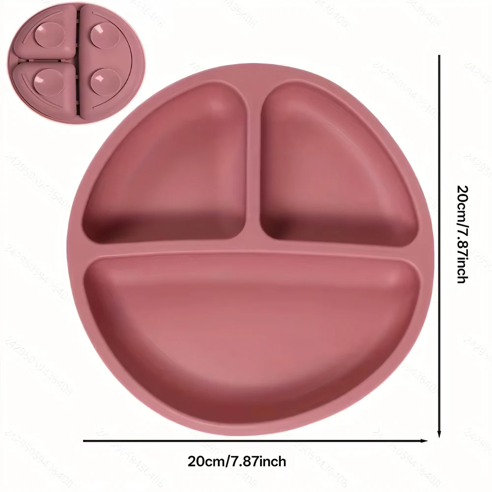 Pratos de sucção para bebês, silicone com tampa dividida placa de jantar de design